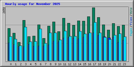 Hourly usage for November 2025